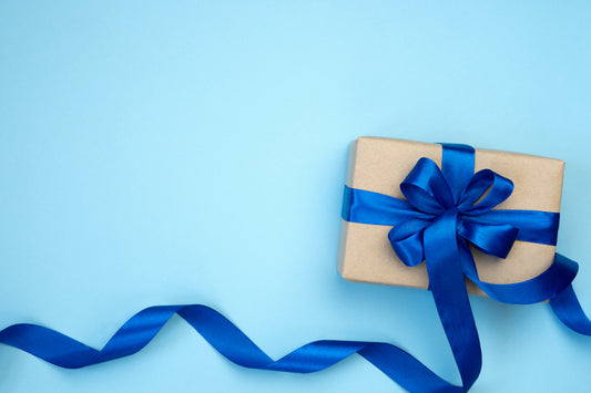 professional organizer services gift certificate judgement-free kraft paper present with blue ribbon